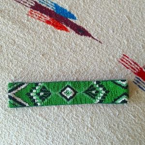 Free People Beaded Headband Green